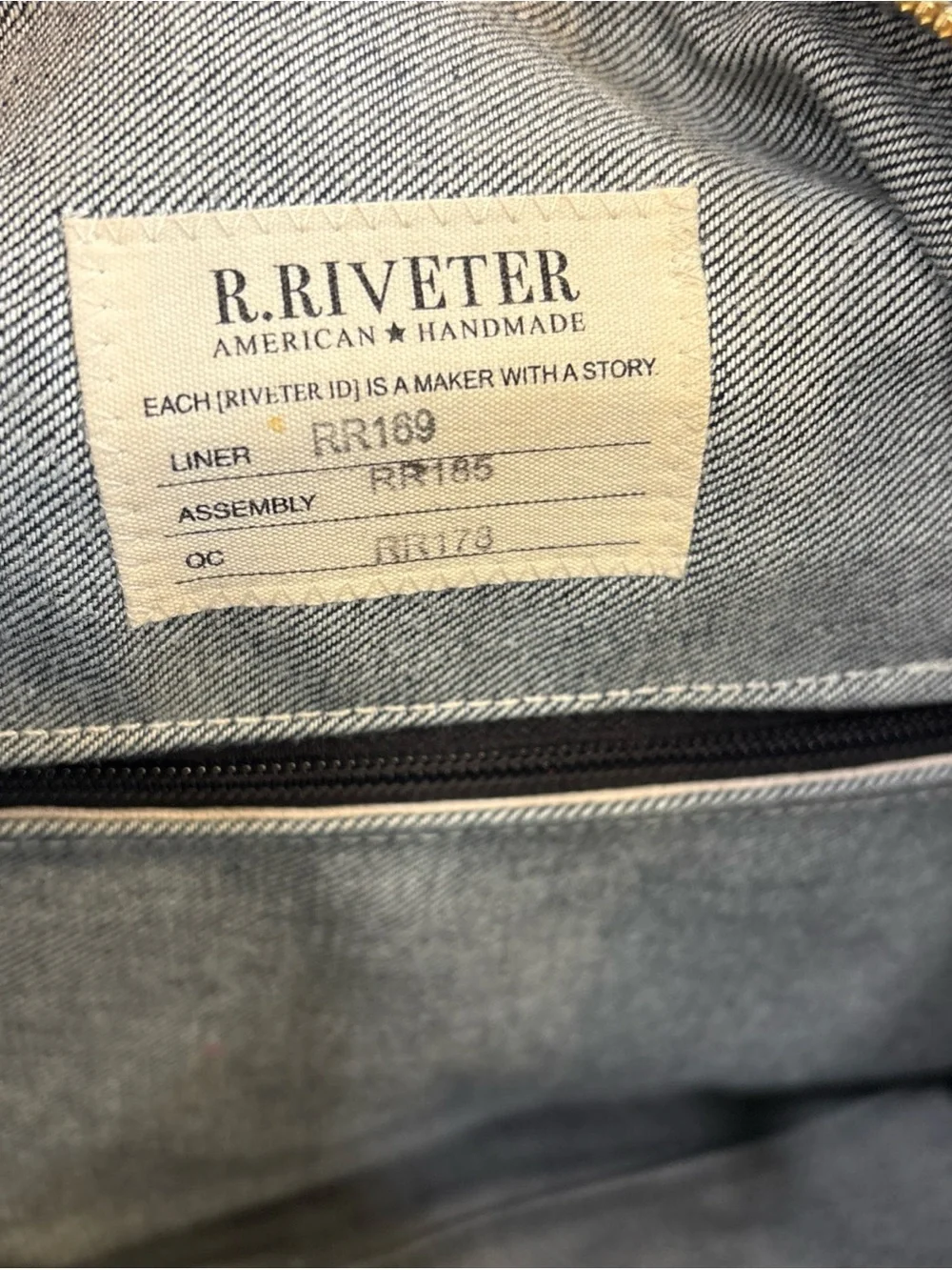 R. Riveter Otto Carry All Shoulder Bag Canvas Leather Trim Top Handle Dog Tag